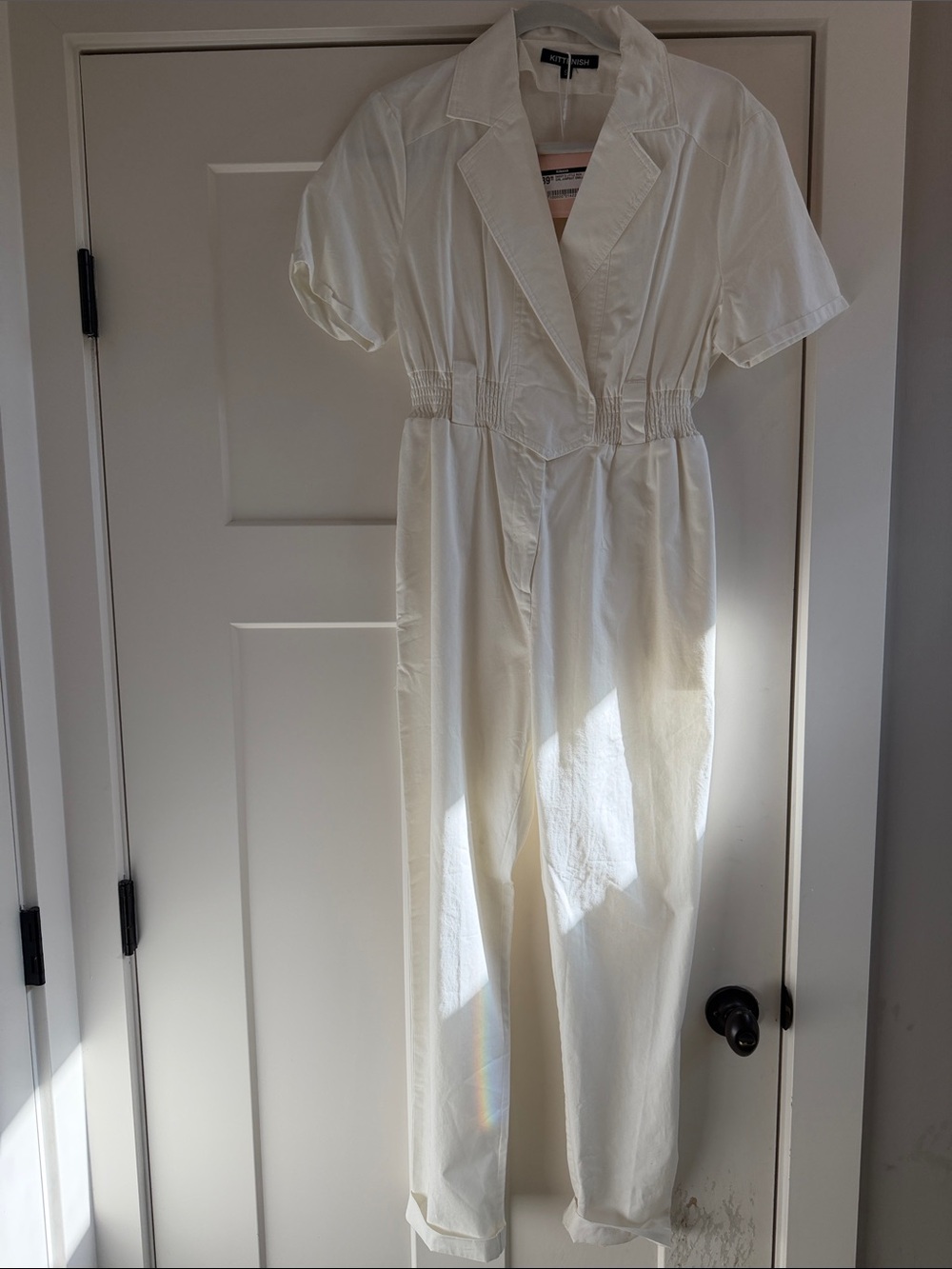 Kittenish small White Utility Jumpsuit - Casual Women’s One-Piece